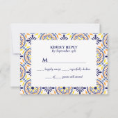 Spaanse marinegeel Tegel mediterrane bruiloft Kaart (Voorkant)