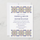 Spaanse marinegeel Tegel mediterrane bruiloft Kaart (Voorkant)