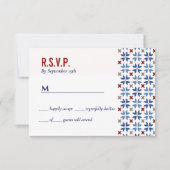 Spaanse marinerode Tegel Mexicaanse bruiloft Kaart (Voorkant)