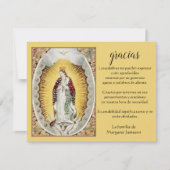 Spaanse Mary Guadalupe Hartelijk dank Bedankkaart (Voorkant)