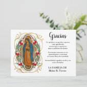 Spaanse Mary Guadalupe Hartelijk dank Bedankkaart (Staand voorkant)