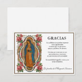 Spaanse Mary Guadalupe Hartelijk dank Bedankkaart (Voorkant / Achterkant)