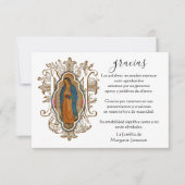 Spaanse Mary Guadalupe Hartelijk dank Bedankkaart (Voorkant)