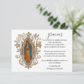Spaanse Mary Guadalupe Hartelijk dank Bedankkaart (Staand voorkant)