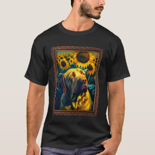 Spaanse Mastiff Schilderij Zonnebloem Bloem Moeder T-shirt