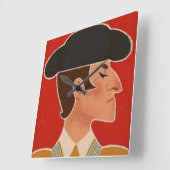 Spaanse Matador Vierkante Klok (Hoek)