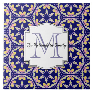 Spaanse mediterrane stijl Gezinsmonogram Tegeltje