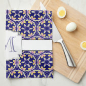 Spaanse mediterrane stijl | Gezinsmonogram Theedoek (Quarter Fold)