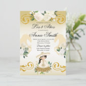 Spaanse Mexicaanse 3 jaar oude gouden Charra-meisj Kaart (Staand voorkant)