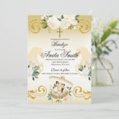 Spaanse Mexicaanse Baptism Gold Girl Charra Kaart (Staand voorkant)