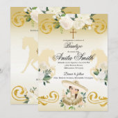 Spaanse Mexicaanse Baptism Gold Girl Charra Kaart (Voorkant / Achterkant)