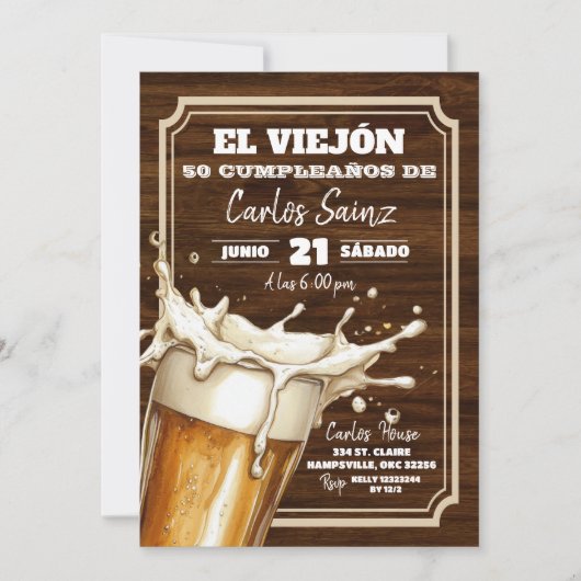 Spaanse Mexicaanse bier El Viejon Verjaardag Kaart (Voorkant)