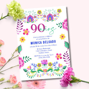 Spaanse Mexicaanse Fiesta Bloem 90ste Verjaardagsf Kaart