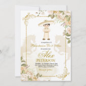 Spaanse Mexicaanse Gold Charro 3 Anos Uitnodiging (Voorkant)