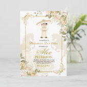 Spaanse Mexicaanse Gold Charro 3 Anos Uitnodiging (Staand voorkant)