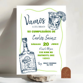 Spaanse Mexicaanse Tequila Man Verjaardagsfeestje Kaart