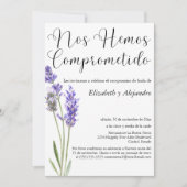 Spaanse Minimal Lavendel Wedding Engagement Party Kaart (Voorkant)