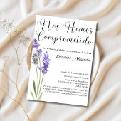 Spaanse Minimal Lavendel Wedding Engagement Party Kaart