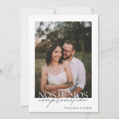 Spaanse Minimale Foto Zwart Wit Engagement Party Kaart (Voorkant)