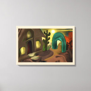 Spaanse missie Abstracte kunst Canvas Afdruk