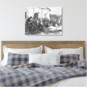 Spaanse missie van de Alamo Canvas Afdruk (Insitu (Slaapkamer))