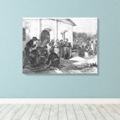 Spaanse missie van de Alamo Canvas Afdruk (Insitu (Houten vloer))