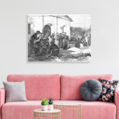 Spaanse missie van de Alamo Canvas Afdruk (Insitu (Woonkamer))