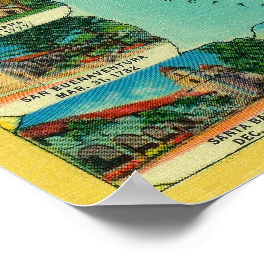 Spaanse missies van Californië Poster (Hoek)