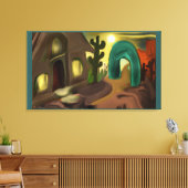 Spaanse Mission Southwestern Abstracte Art Canvas Afdruk (Insitu (Woonkamer))