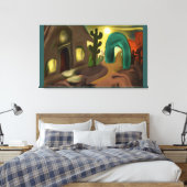 Spaanse Mission Southwestern Abstracte Art Canvas Afdruk (Insitu (Slaapkamer))
