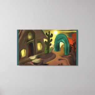 Spaanse Mission Southwestern Abstracte Art Canvas Afdruk
