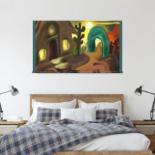 Spaanse Mission Southwestern Abstracte Art Canvas Afdruk (Insitu (Slaapkamer))