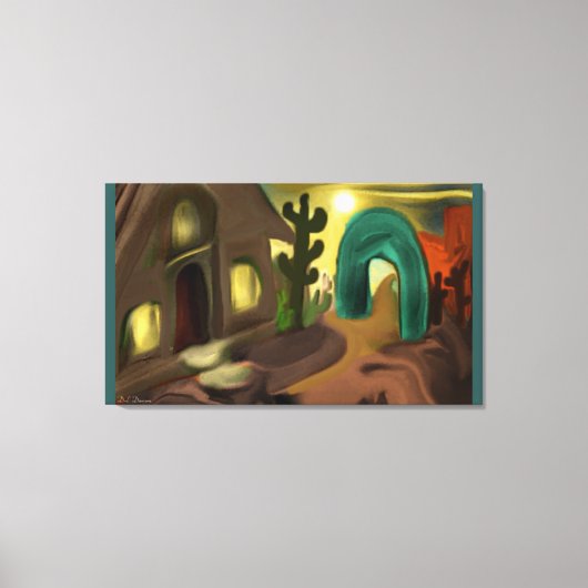 Spaanse Mission Southwestern Abstracte Art Canvas Afdruk (Voorkant)