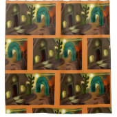 Spaanse Mission Southwestern Abstracte Art Douchegordijn (Voorkant)