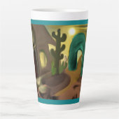 Spaanse Mission Southwestern Abstracte Art Latte Mok (Voorkant)