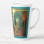 Spaanse Mission Southwestern Abstracte Art Latte Mok (Rechts)