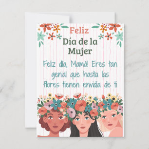 Spaanse Moeder Gefeliciteerd Internationale Vrouwe Feestdagenkaart