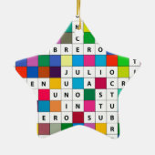 Spaanse monden in Crossword Design Ornament (Achterkant)