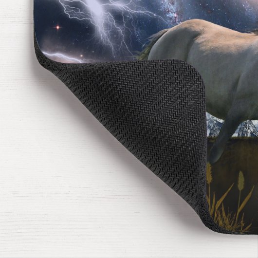 Spaanse Mustang, Bald Eagle, & Galaxy Art Mousepad Muismat (Hoek)
