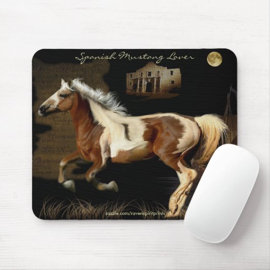 SPAANSE MUSTANG BARB PAARD LIEFHEBBER Mousepad Muismat (Met muis)