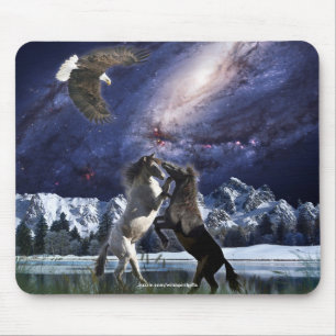 Spaanse Mustang Eagle, Fantasy Horses Mousepad Muismat