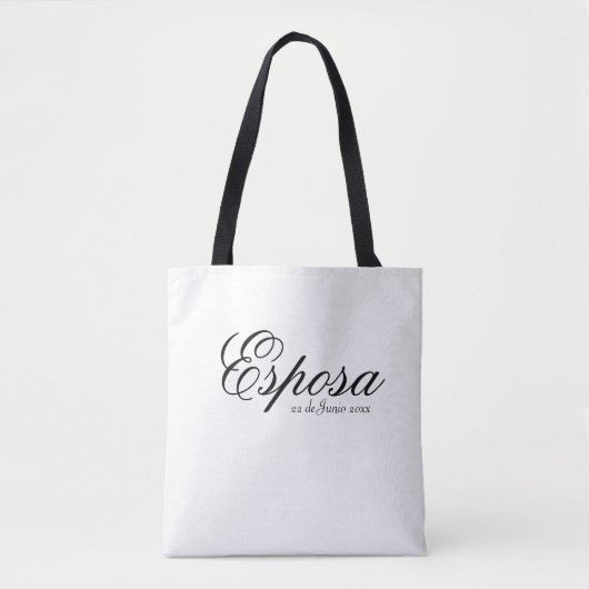 Spaanse naam Esposa Vrouw Eenvoudig, Minimalistisc Tote Bag (Voorkant)