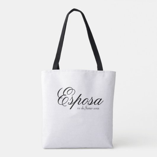 Spaanse naam Esposa Vrouw Eenvoudig, Minimalistisc Tote Bag (Achterkant)