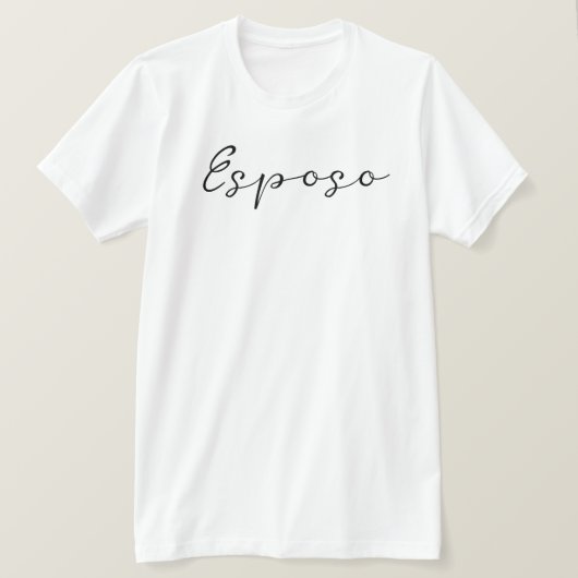 Spaanse naam Esposo (Echtgenoot) Simpel, Elegant T-shirt (Design voorkant)