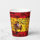 Spaanse nationale dag, Spaanse feestdag, Papieren Bekers (Achterkant)