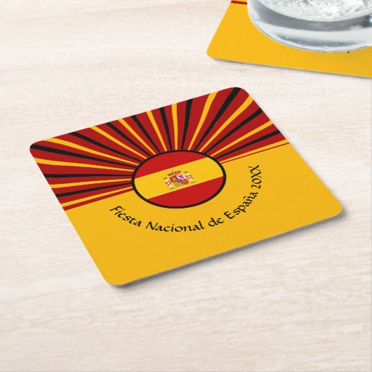Spaanse nationale feestdag Spanje Spaans ispaniek Kartonnen Onderzetters (Schuin)
