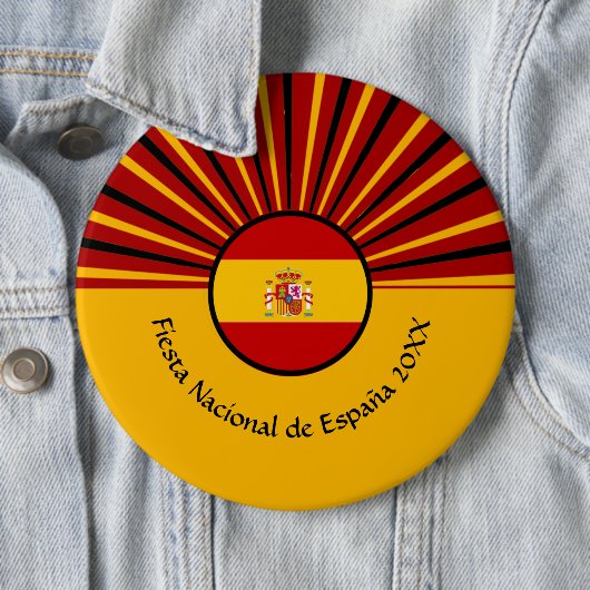 Spaanse nationale feestdag Spanje Spaans ispaniek Ronde Button 6,0 Cm (In situ)