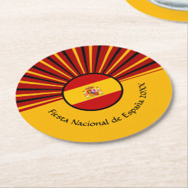 Spaanse nationale feestdag Spanje Spaans ispaniek Ronde Kartonnen Onderzetter