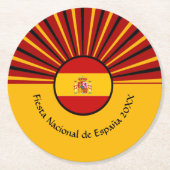 Spaanse nationale feestdag Spanje Spaans ispaniek Ronde Kartonnen Onderzetter (Voorkant)