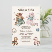 Spaanse Nino van Nina Cowboy Genderonthulling Kaart (Staand voorkant)
